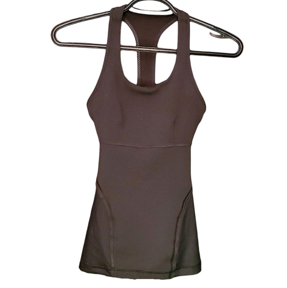 Lululemon Black Power Up Tank With Raw Edge Seams - Size 2